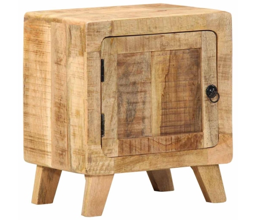 Mesita de noche de madera maciza de mango rugosa 40x32x46 cm