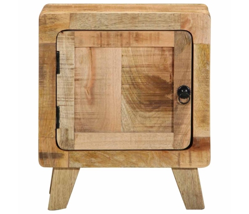 Mesita de noche de madera maciza de mango rugosa 40x32x46 cm