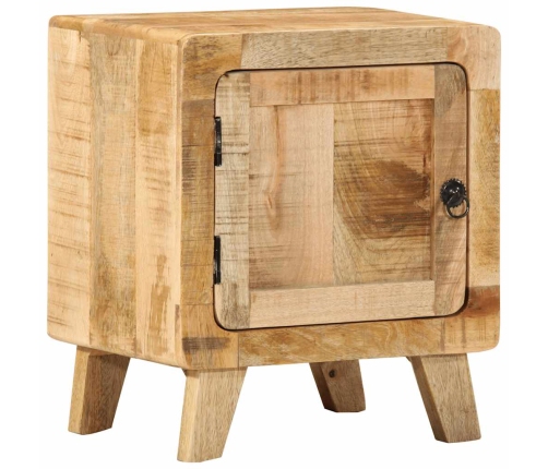 Mesita de noche de madera maciza de mango rugosa 40x32x46 cm