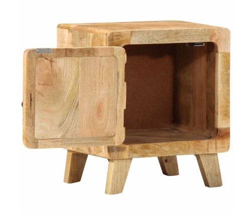 Mesita de noche de madera maciza de mango rugosa 40x32x46 cm