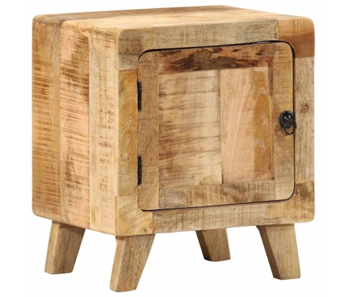 Mesita de noche de madera maciza de mango rugosa 40x32x46 cm