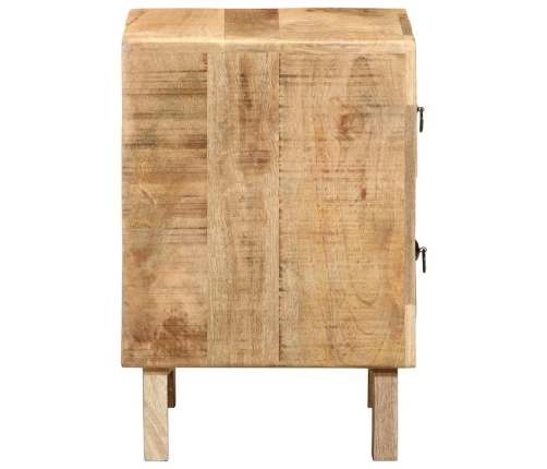 Mesita de noche de madera maciza de mango rugosa 40x32x46 cm