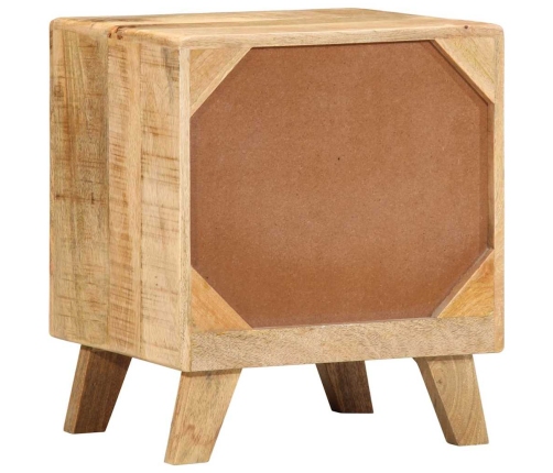 Mesita de noche de madera maciza de mango rugosa 40x32x46 cm