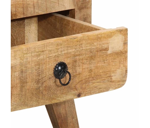 Mesita de noche de madera maciza de mango rugosa 40x32x46 cm