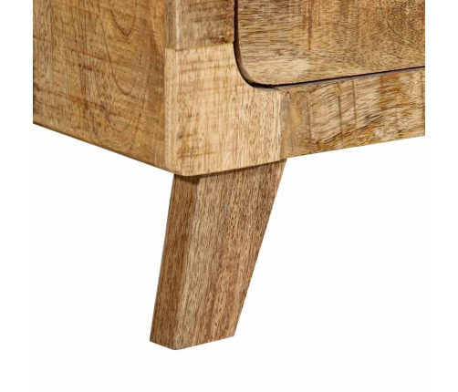 Mesita de noche de madera maciza de mango rugosa 40x32x46 cm