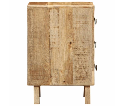 Mesita de noche de madera maciza de mango rugosa 37x32x50 cm