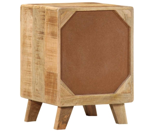 Mesita de noche de madera maciza de mango rugosa 37x32x50 cm