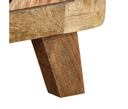 Mesita de noche de madera maciza de mango rugosa 37x32x50 cm