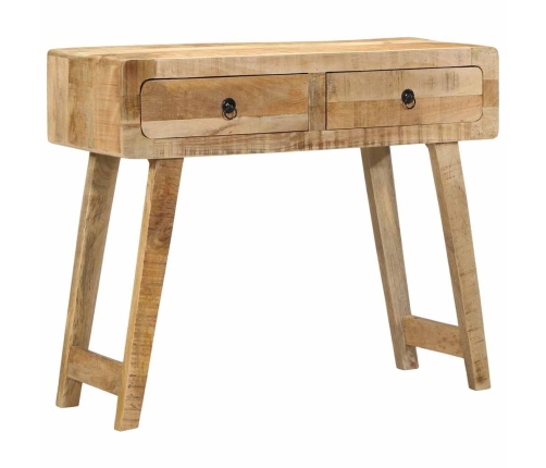 Mesa consola madera maciza de mango rugosa 90x32x75 cm