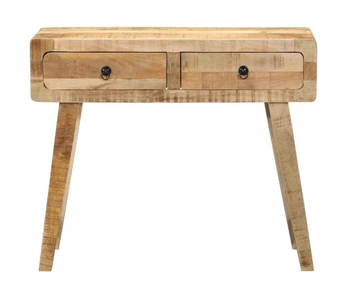 Mesa consola madera maciza de mango rugosa 90x32x75 cm