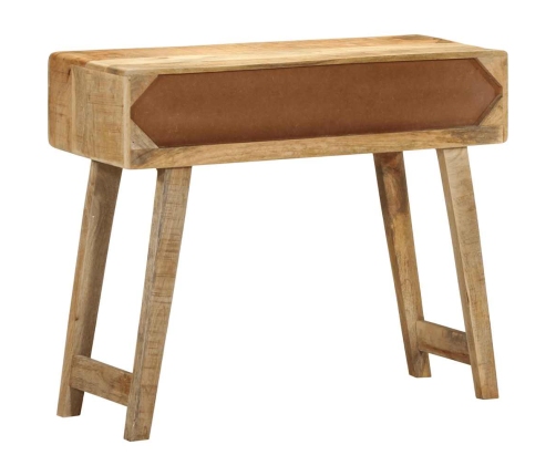 Mesa consola madera maciza de mango rugosa 90x32x75 cm