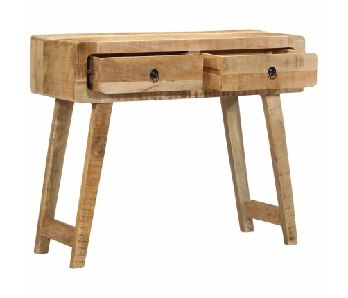 Mesa consola madera maciza de mango rugosa 90x32x75 cm