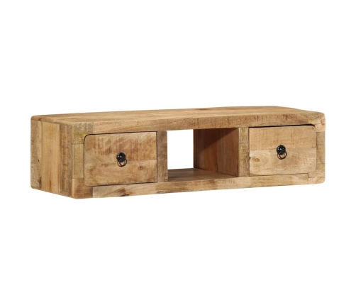 Mueble de TV de pared madera maciza mango rugosa 100x32x25 cm