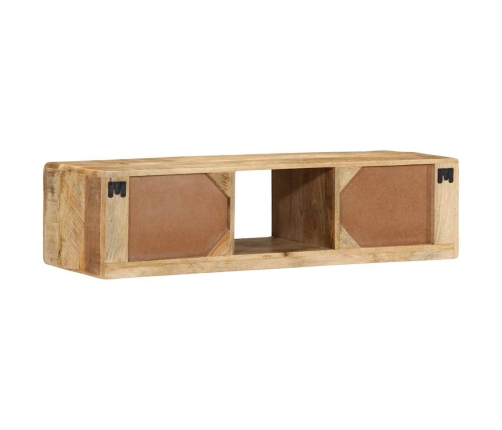 Mueble de TV de pared madera maciza mango rugosa 100x32x25 cm