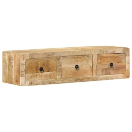 Mueble de TV de pared madera maciza mango rugosa 100x32x25 cm