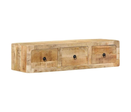 Mueble de TV de pared madera maciza mango rugosa 100x32x25 cm