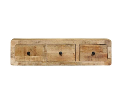 Mueble de TV de pared madera maciza mango rugosa 100x32x25 cm