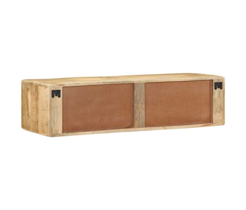 Mueble de TV de pared madera maciza mango rugosa 100x32x25 cm