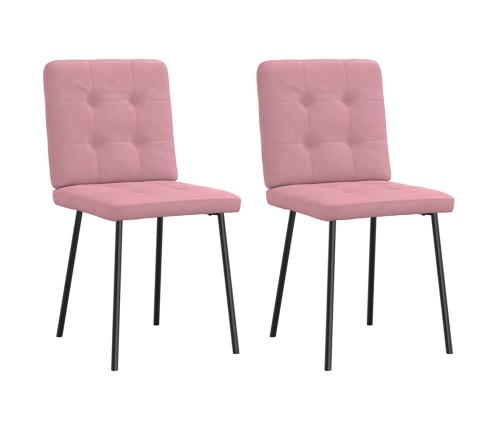 Sillas de comedor 2 unidades terciopelo rosa