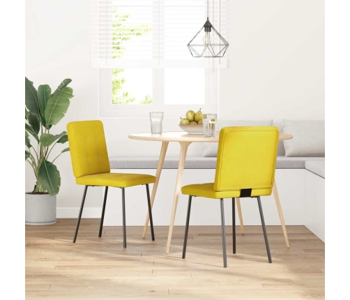 Sillas de comedor 2 unidades terciopelo amarillo