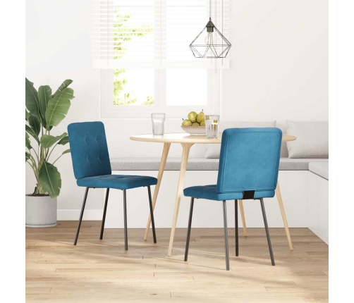 Sillas de comedor 2 unidades terciopelo azul