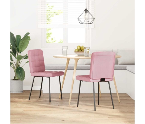 Sillas de comedor 2 unidades terciopelo rosa