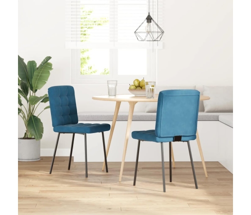 Sillas de comedor 2 unidades terciopelo azul