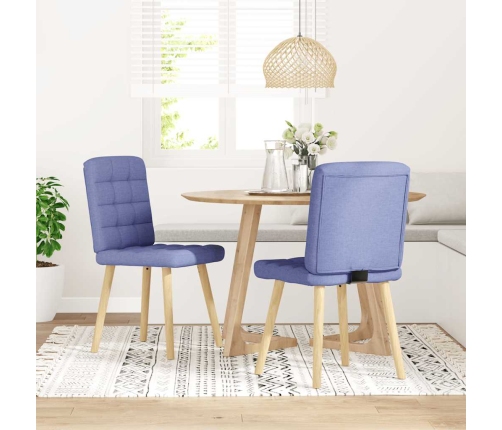 Sillas de comedor 2 uds tela azul jeans