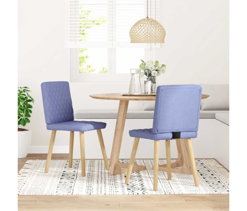 Sillas de comedor 2 uds tela azul jeans