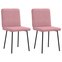 Sillas de comedor 2 unidades terciopelo rosa