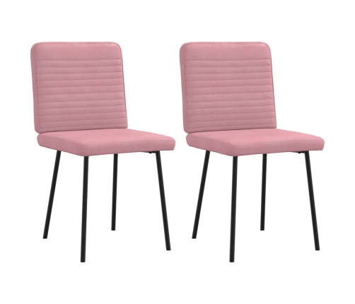 Sillas de comedor 2 unidades terciopelo rosa