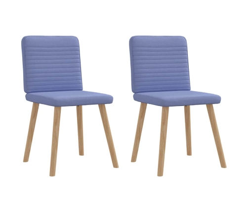 Sillas de comedor 2 uds tela azul jeans