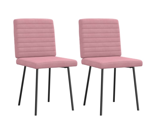 Sillas de comedor 2 unidades terciopelo rosa