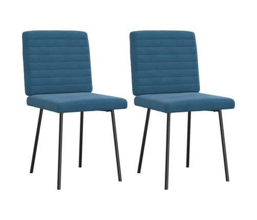 Sillas de comedor 2 unidades terciopelo azul