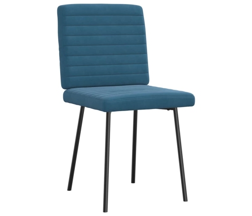 Sillas de comedor 2 unidades terciopelo azul