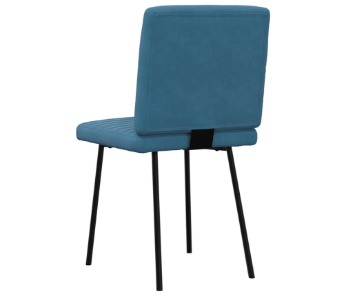 Sillas de comedor 2 unidades terciopelo azul