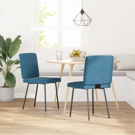 Sillas de comedor 2 unidades terciopelo azul