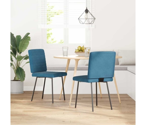 Sillas de comedor 2 unidades terciopelo azul