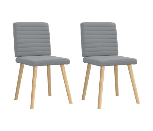 Sillas de comedor giratorias 2 unidades tela gris claro