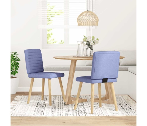 Sillas de comedor 2 uds tela azul jeans