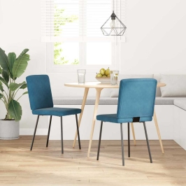 Sillas de comedor 2 unidades terciopelo azul