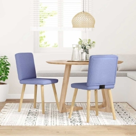 Sillas de comedor 2 uds tela azul jeans