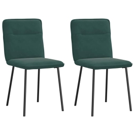 Sillas de comedor 2 unidades terciopelo verde oscuro