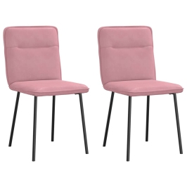 Sillas de comedor 2 unidades terciopelo rosa