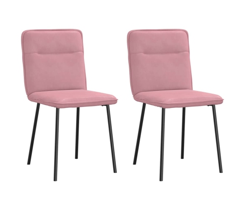 Sillas de comedor 2 unidades terciopelo rosa