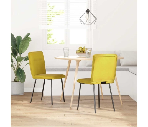 Sillas de comedor 2 unidades terciopelo amarillo