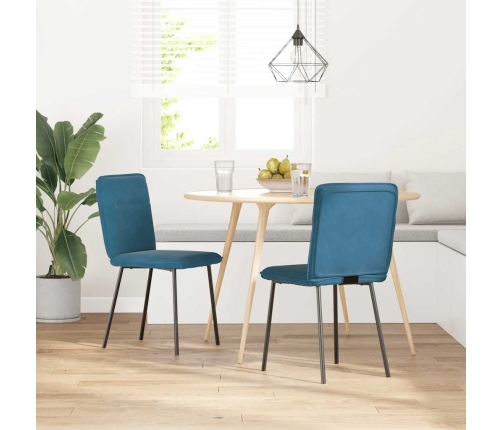 Sillas de comedor 2 unidades terciopelo azul