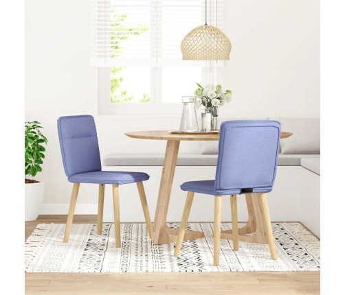 Sillas de comedor 2 uds tela azul jeans