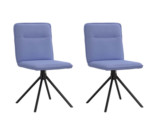 Sillas de comedor 2 uds tela azul jeans