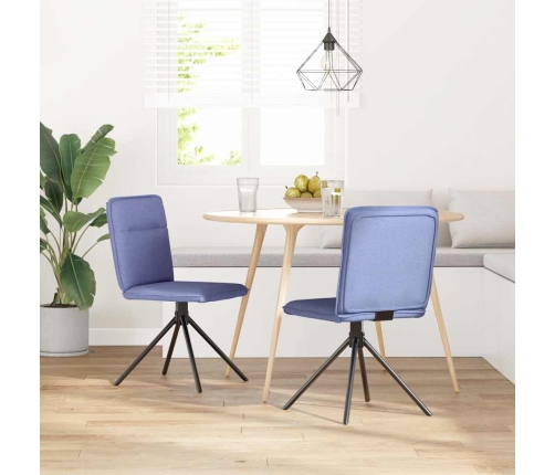 Sillas de comedor 2 uds tela azul jeans